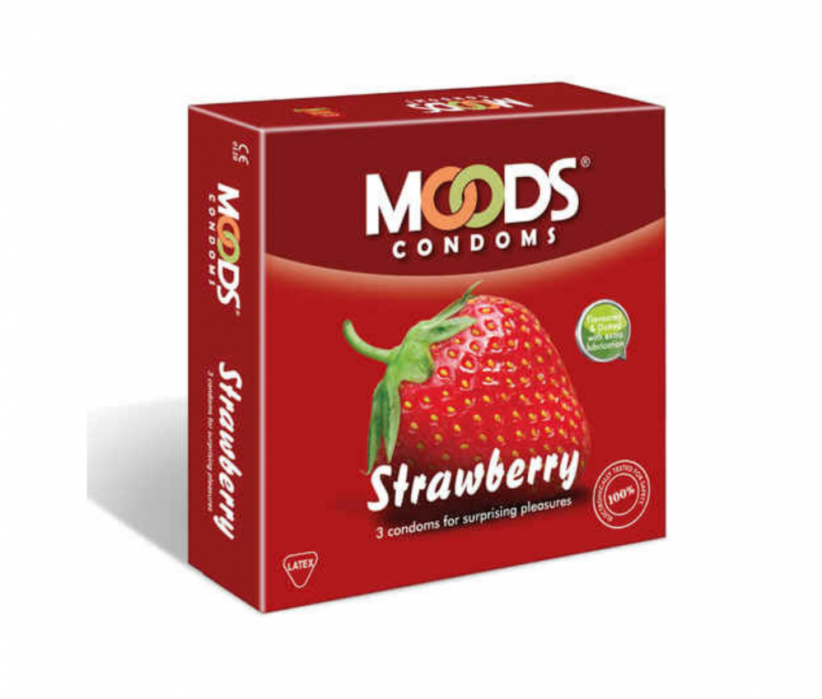 Moods Strawberry Condom 3's