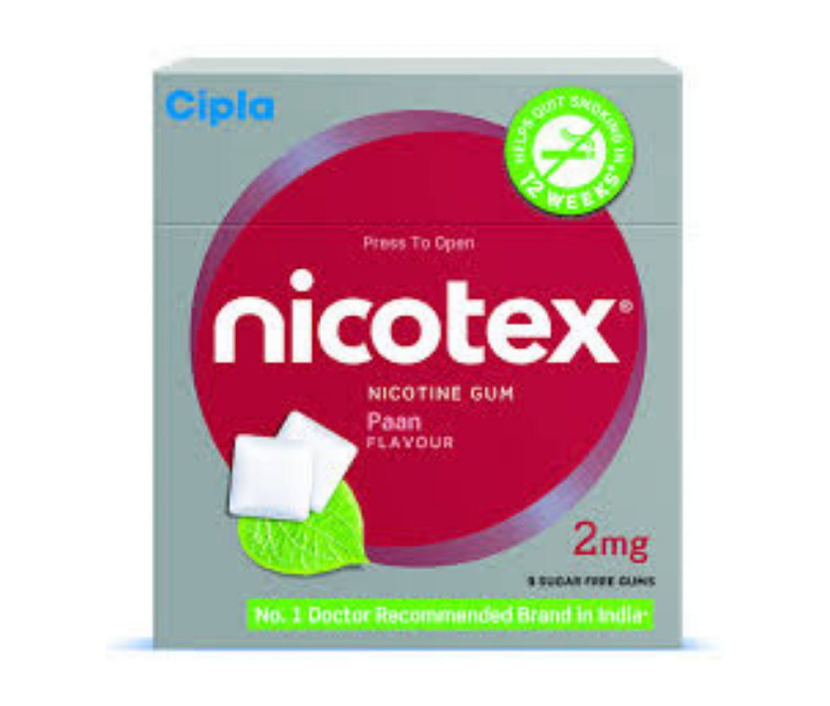 Nicotex 2mg Chewing Gums Paan Sugar Free