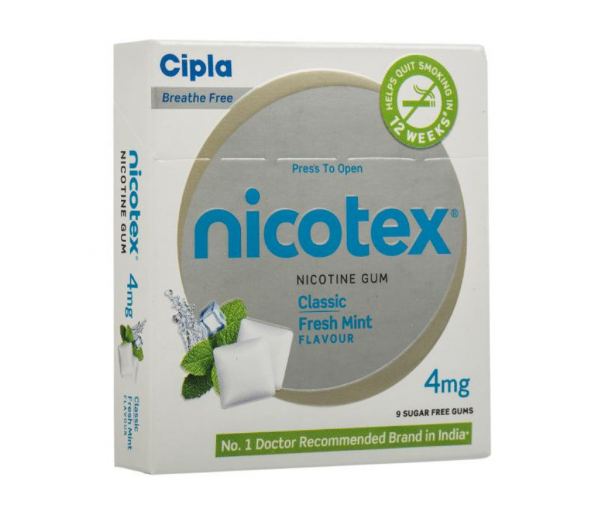 Nicotex 4mg Sugar Free Classic Fresh Mint Chewing Gums