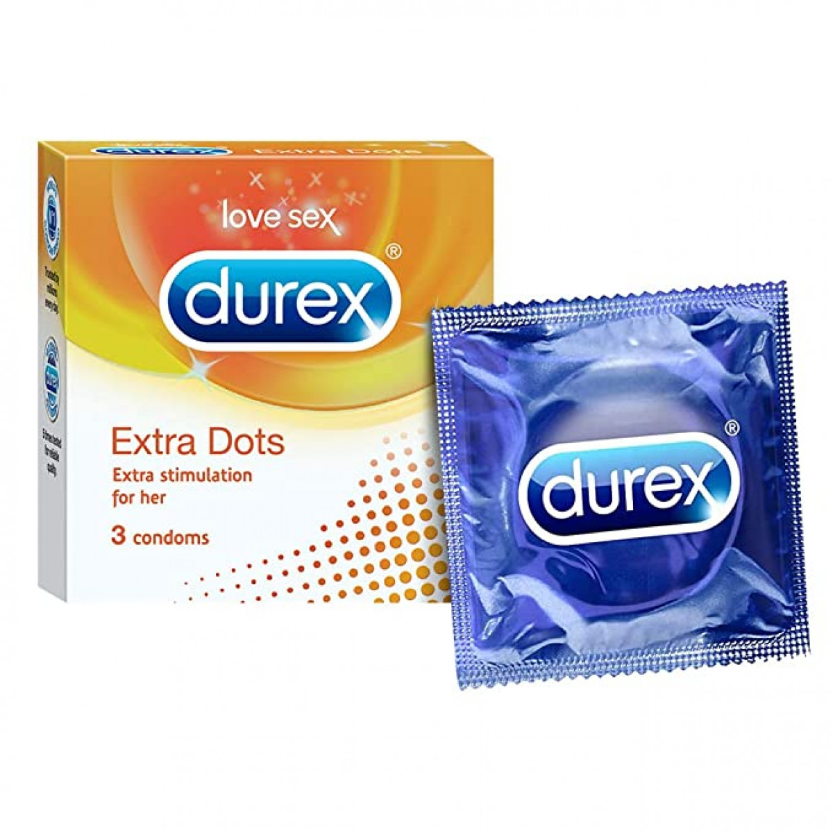 Durex Condoms Extra Dots 3's